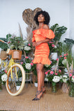 Made You Salsa Silk Dress - Orange