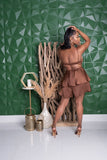 Chocolate Skort Romper/two piece (Brown)