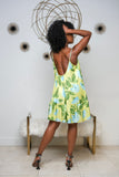 In My Own Lane Lime Green Floral Mini Dress