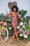 Cocoa Kiss Brown Leather Dress